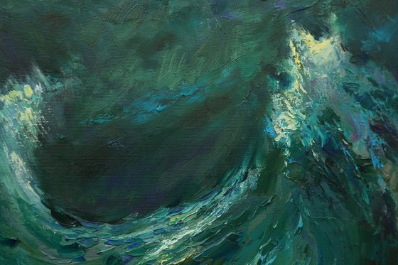 Night storm seascape