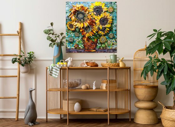 Mosaic sunflowers