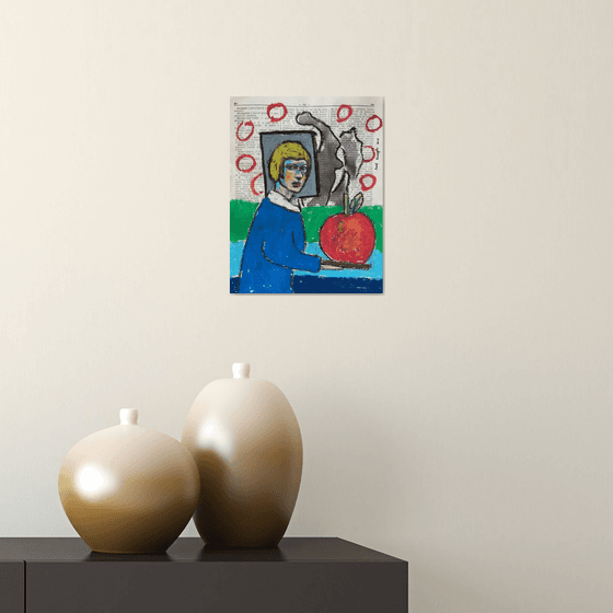 Girl and apple