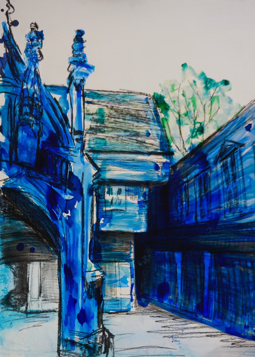 Poultry cross in blue by Megan Cheetham