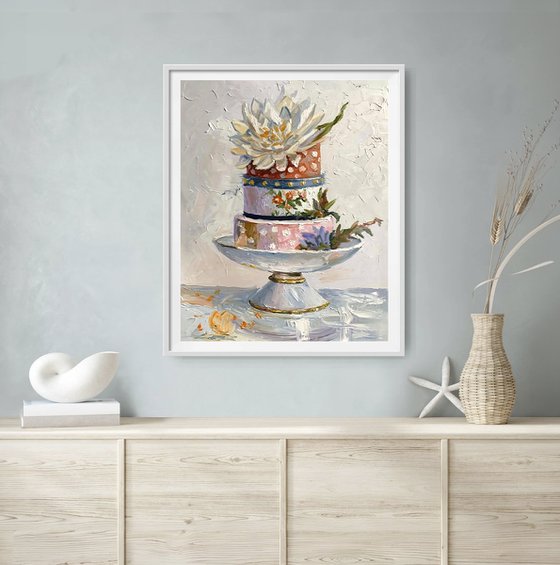 Floral Cake Still Life.