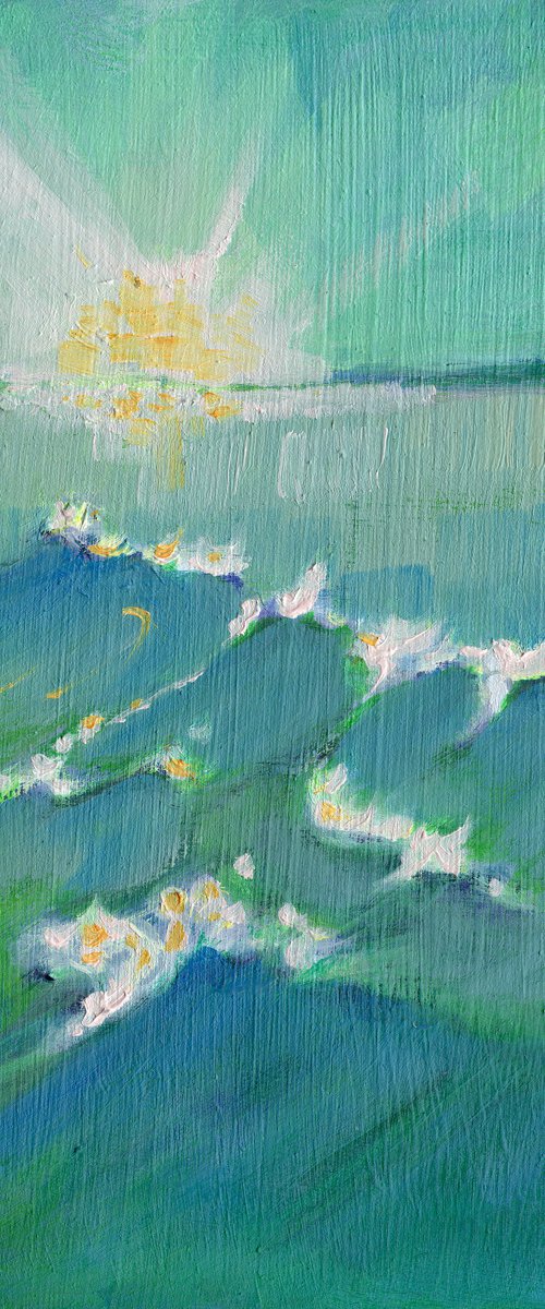 Deep Green Sea - Miniature Seascape by Mary Kemp