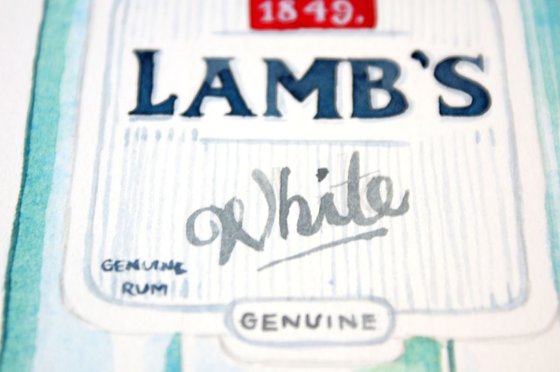 Lamb's Rum Bottle Watercolour