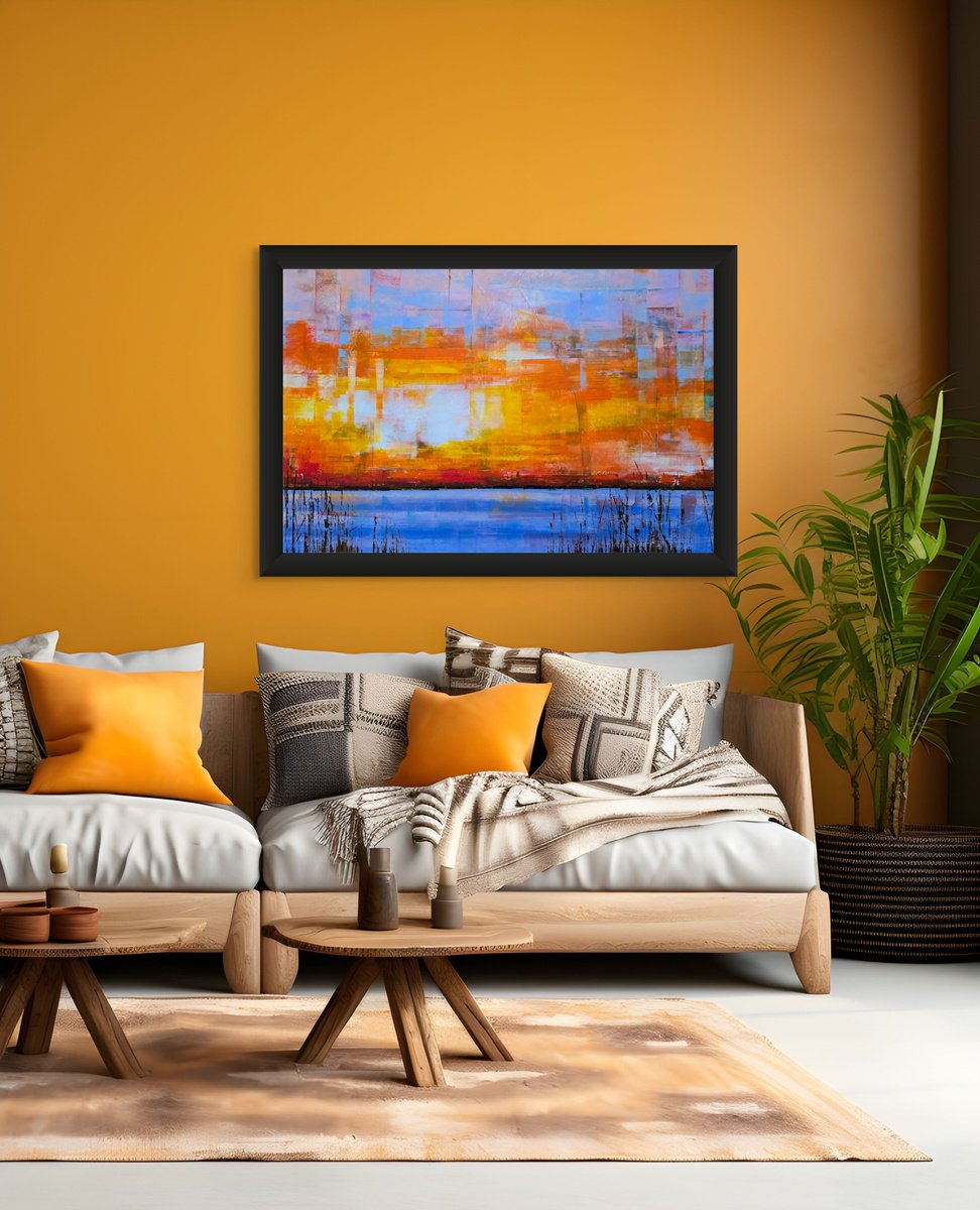 Impressionistic Landscape Oil Painting By Faith Patterson, 36 X 24, Fleeting Solace, Original Artwork