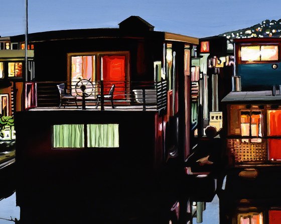 Sausalito Houseboats Nocturne