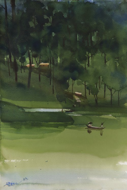 Boating in the lake greens by Prashant Prabhu