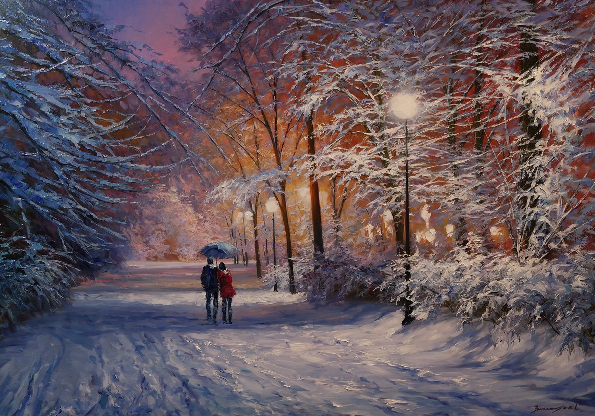 Winter in the park by Gennady Vylusk