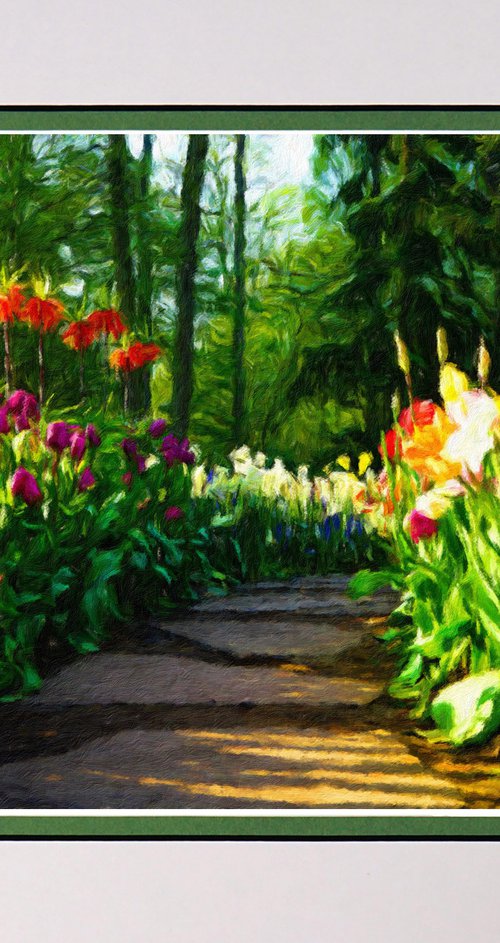 Up the Garden Path one in the style of Monet, Van Gogh by Robin Clarke