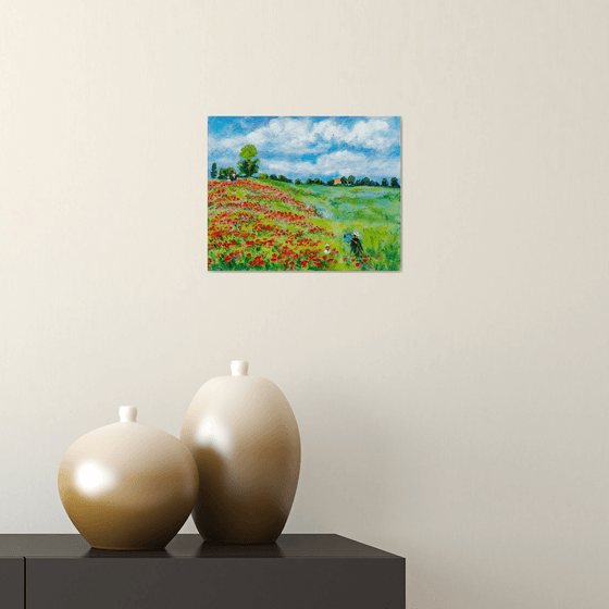 Poppy fields in summer