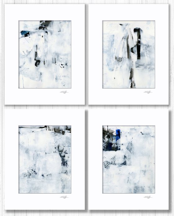 Blissful Illusions Collection 1 - 4 Abstract Paintings in Mats by Kathy Morton Stanion