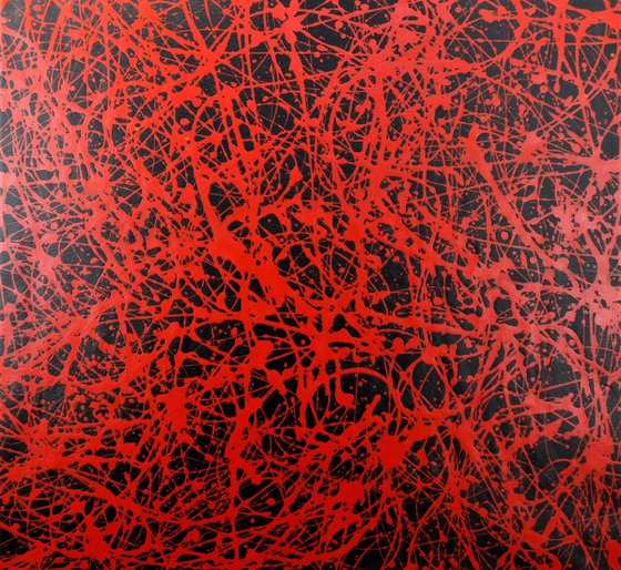 Extra large abstract artwork  (red and black)