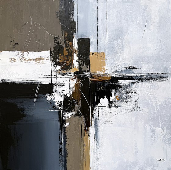 Axis of Still Waters. Black White Ochre