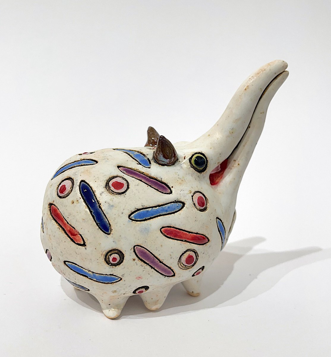 Naive Animal Clay Sculpture By Viktor Zuk, 3 X 4", Sweet Monstrum, Original Artwork