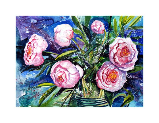 Peonies and Veronica