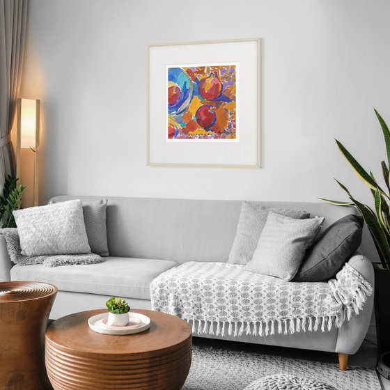 Pomegranates on an Oriental Rug