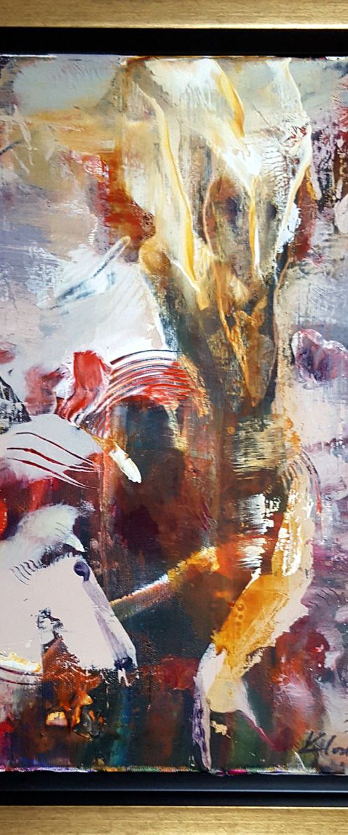 Sublime abstract neo expressionist gestural still life by O Kloska by Kloska Ovidiu