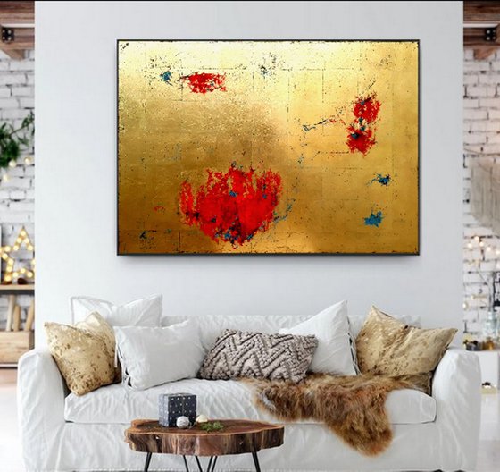 Gold  abstract painting  #00111