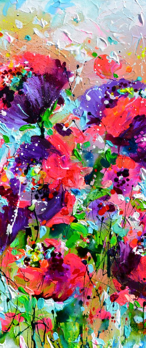 Purple Poppies Field by Soos Roxana Gabriela