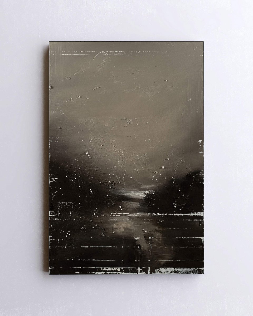 Organic Abstract Acrylic Painting By Nemanja Nikolic, 20 X 30", The Long Days, Original Artwork