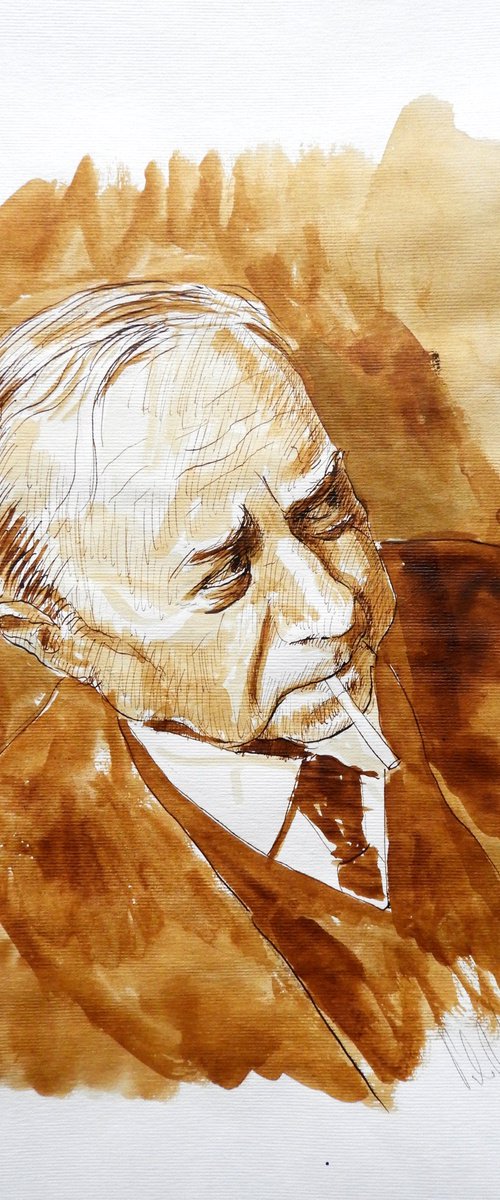 Portrait of Leonardo Sciascia by paolo beneforti