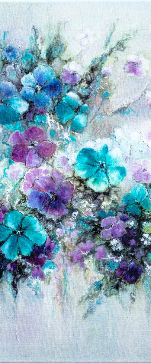 Impressionistic Rhapsody in turquoise 1 by Mila Moroko