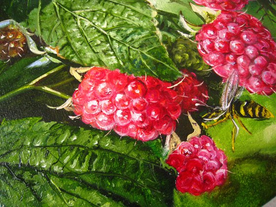 Summer Raspberries and Wasps