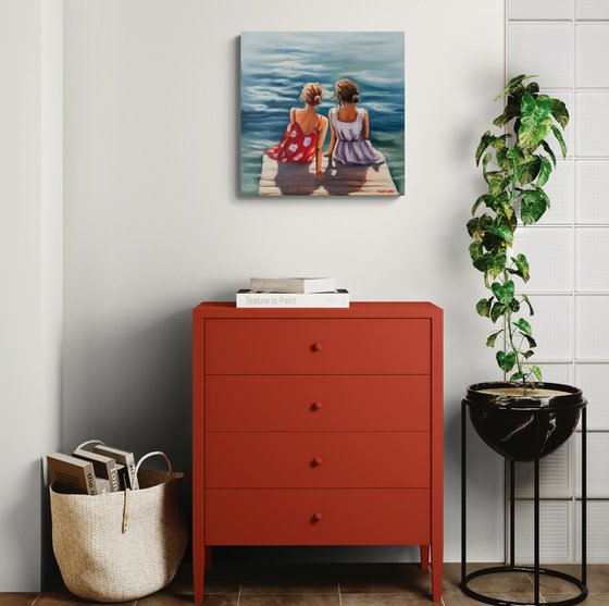 Two Women by the Ocean
