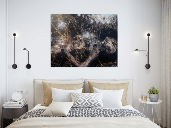 Spiritual Romantic Fascinating Large Painting I Want To Die In Another Galaxy 27 By O KLOSKA