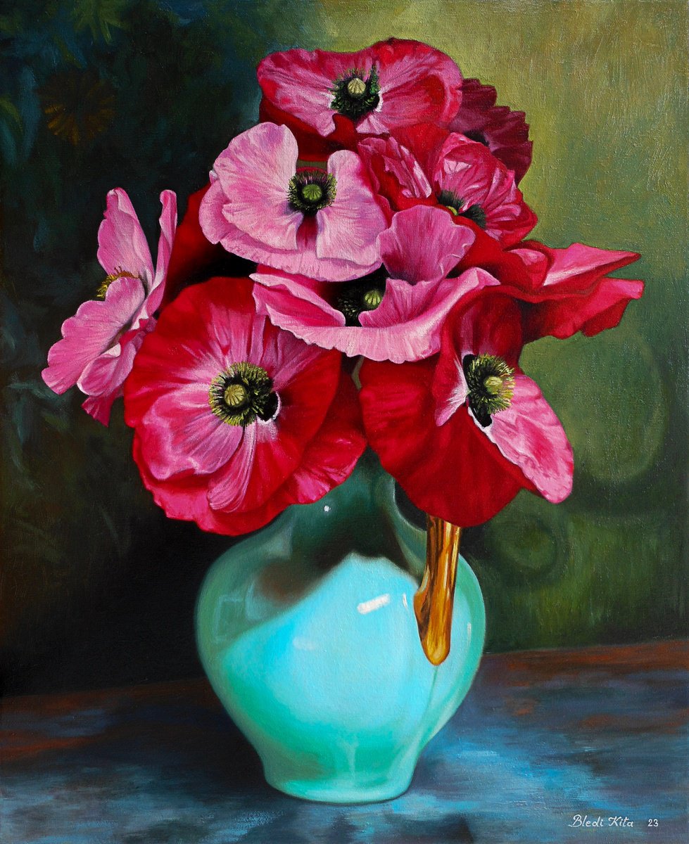 Still Life, Vase with Flowers. by Bledi Kita