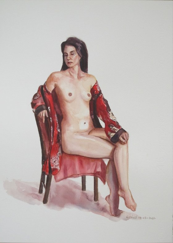 Draped female nude