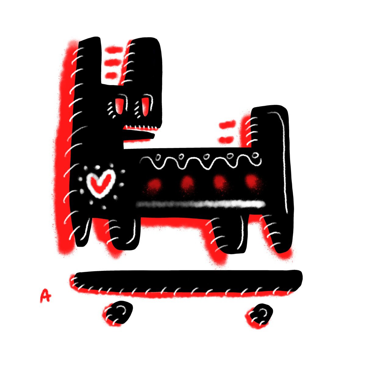 SKATER DOG (red heart collection) by ngel Rivas