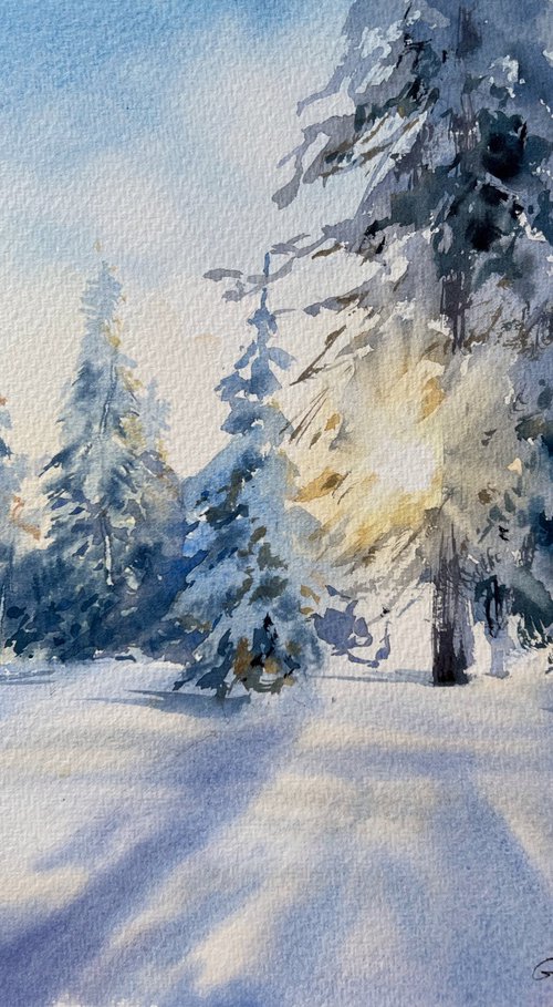 Winter forest in the sunlight #3 by Eugenia Gorbacheva