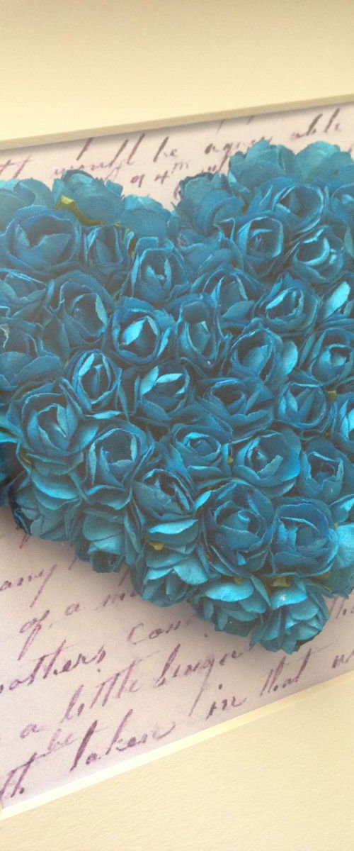 Old letter of Love, 2014 Heart of Roses (Blue) by Hernan Reinoso
