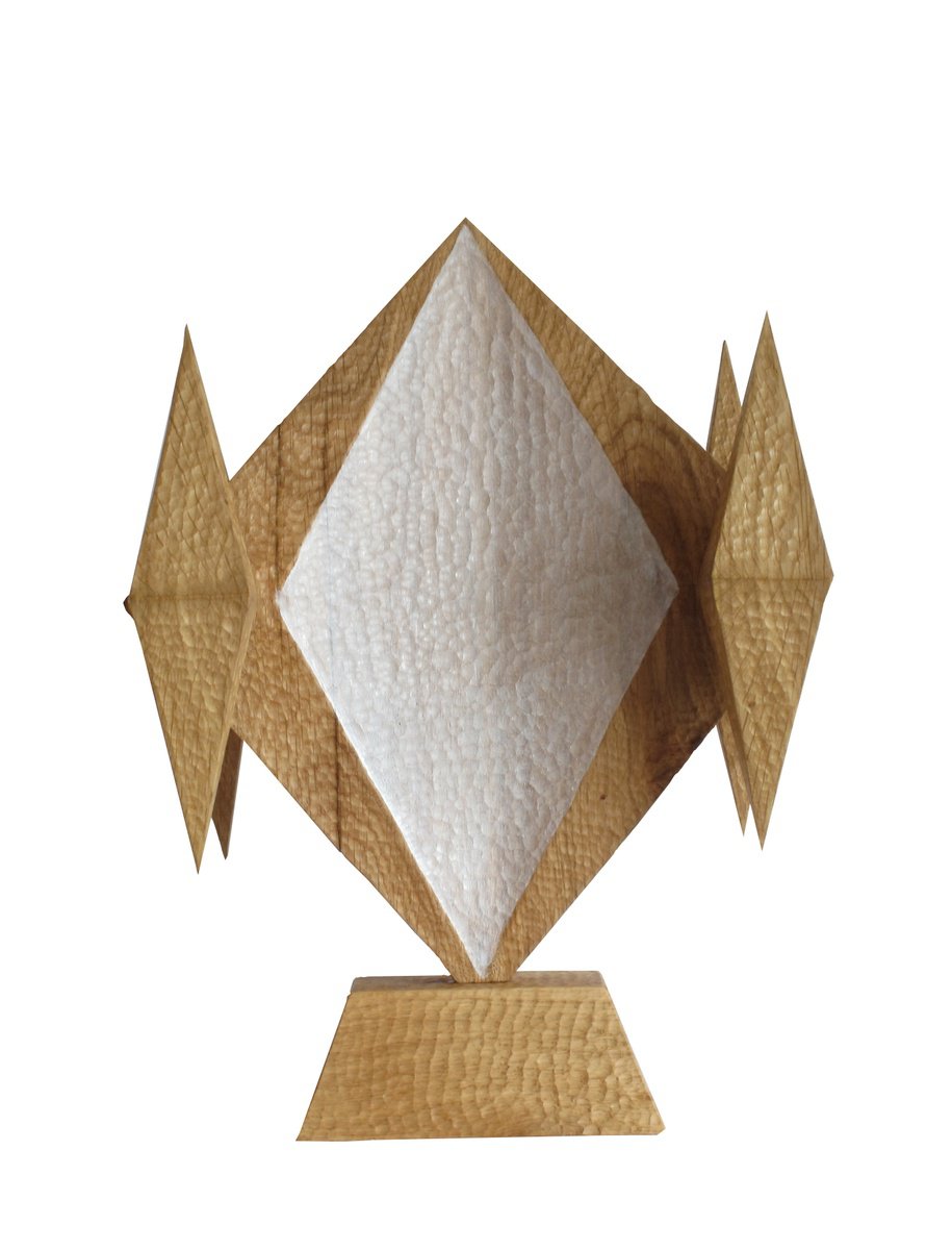 Geometric Abstract Wood Sculpture By Nikola Tsvetanov, 10 X 14", "Splendor", Original Artwork