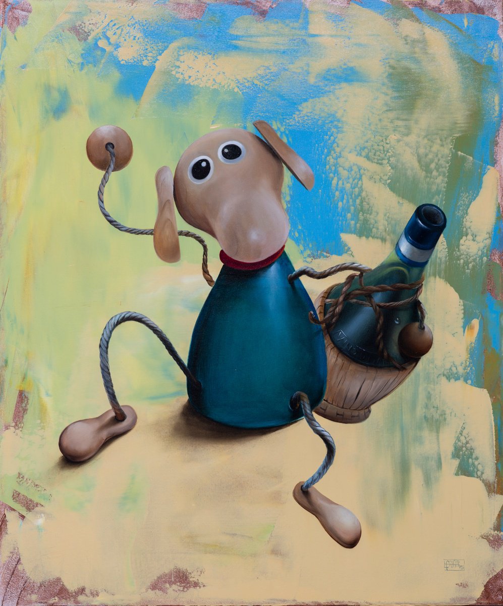 Surrealistic Oil Painting , Un Fiasco By Nicoletta Bagatti, 21 X 25, Artwork For Sale On Artfinder