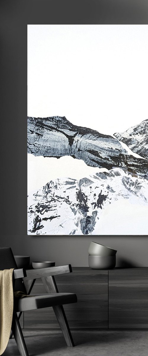 White Snow - Black Cliff by Laurie Franklin
