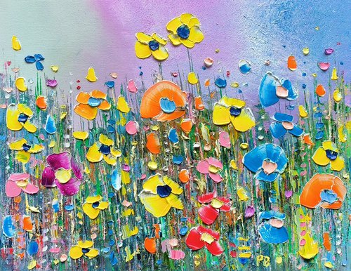 "Delicate Meadow Flowers in Love" by Phil Broad