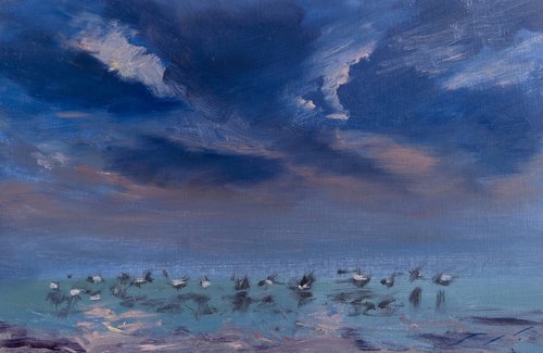 Birds before sunrise by Mazen Ghurbal