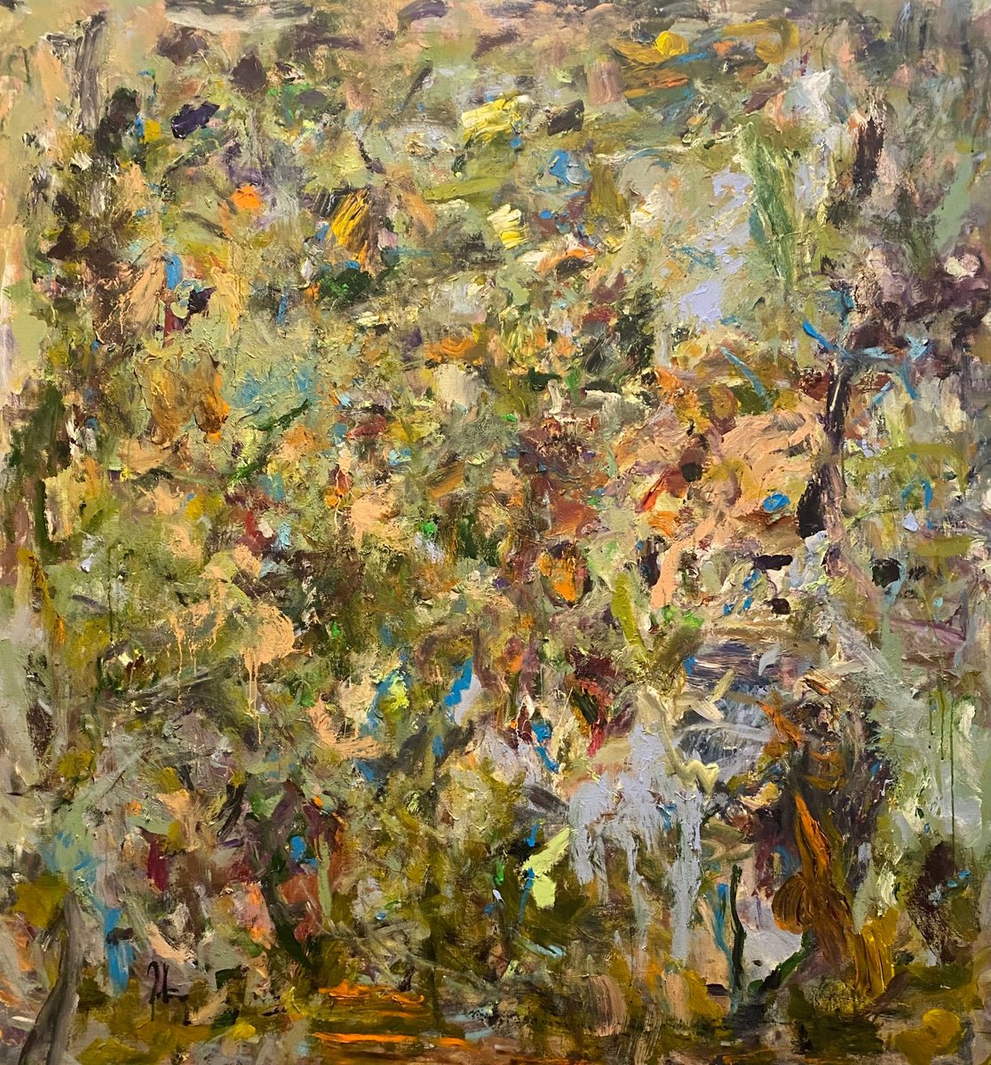 Organic Abstract Acrylic Painting By Lloyd Tabing, 61 X 65", Life
