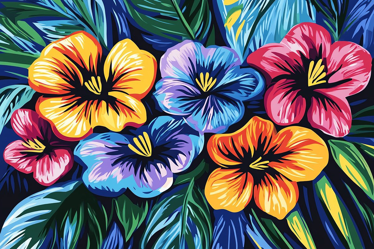 Urban And Pop Acrylic Painting , Floral Abstract V By Kosta Morr, 71 X 47, Artwork For Sale On Artfinder