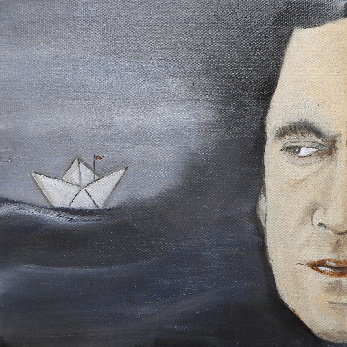 Illustrative Oil Painting , Thinking About The Sea By Silvia Beneforti, 8 X 8, Artwork For Sale On Artfinder