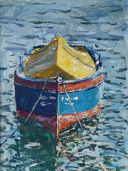 Colourful  boat by Dimitris Voyiazoglou