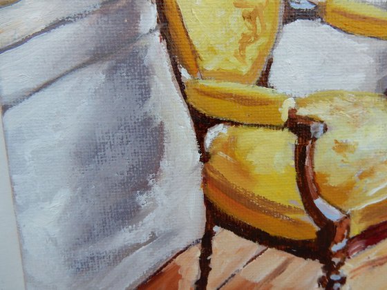 Yellow chair.