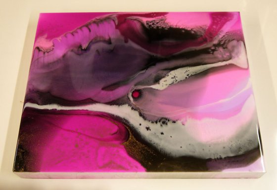 Abstract acrylic ink and epoxy resin - Pink Wave 2