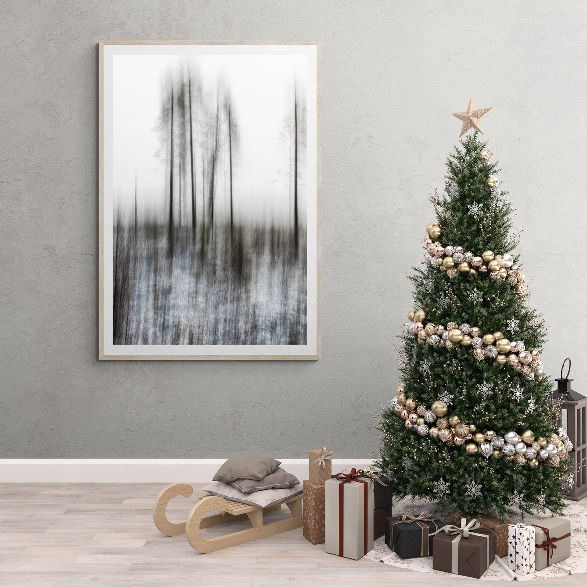 Impressionistic Botanical Photograph By Karim Carella, 28 X 39", Conifers (Studio 1), Original Artwork