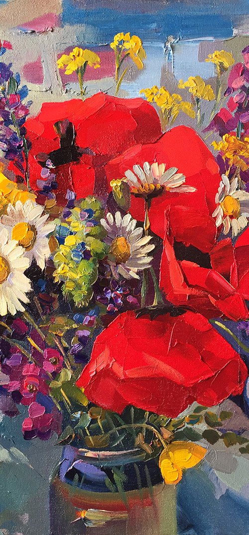 Poppies and other wildflowers by Meruzhan Khachatryan