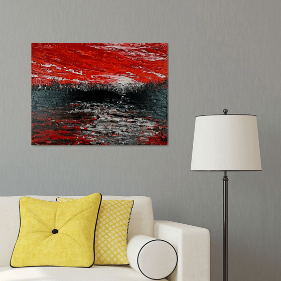 Red abstract landscape