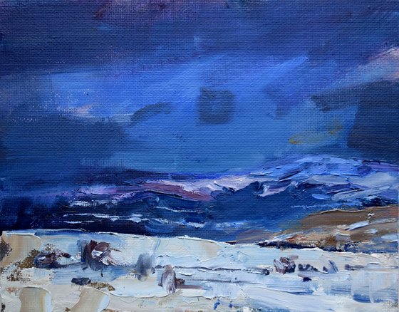 Devon landscape with snow