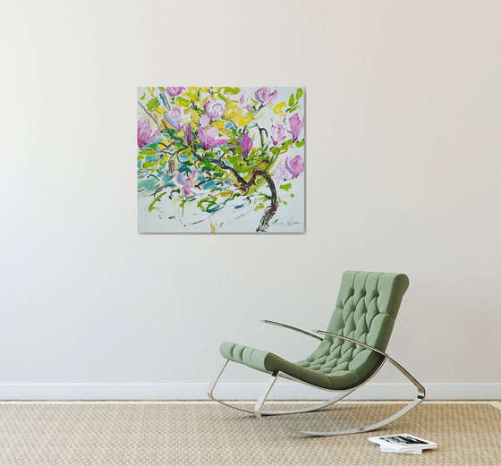 Magnolia on white