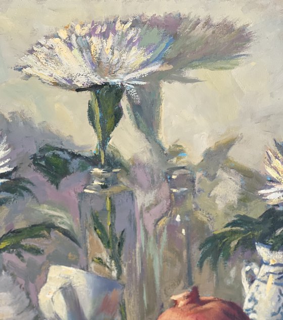 An arrangement in white